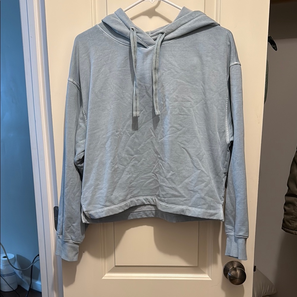 Light Blue cropped Women's Hoodie Sweater